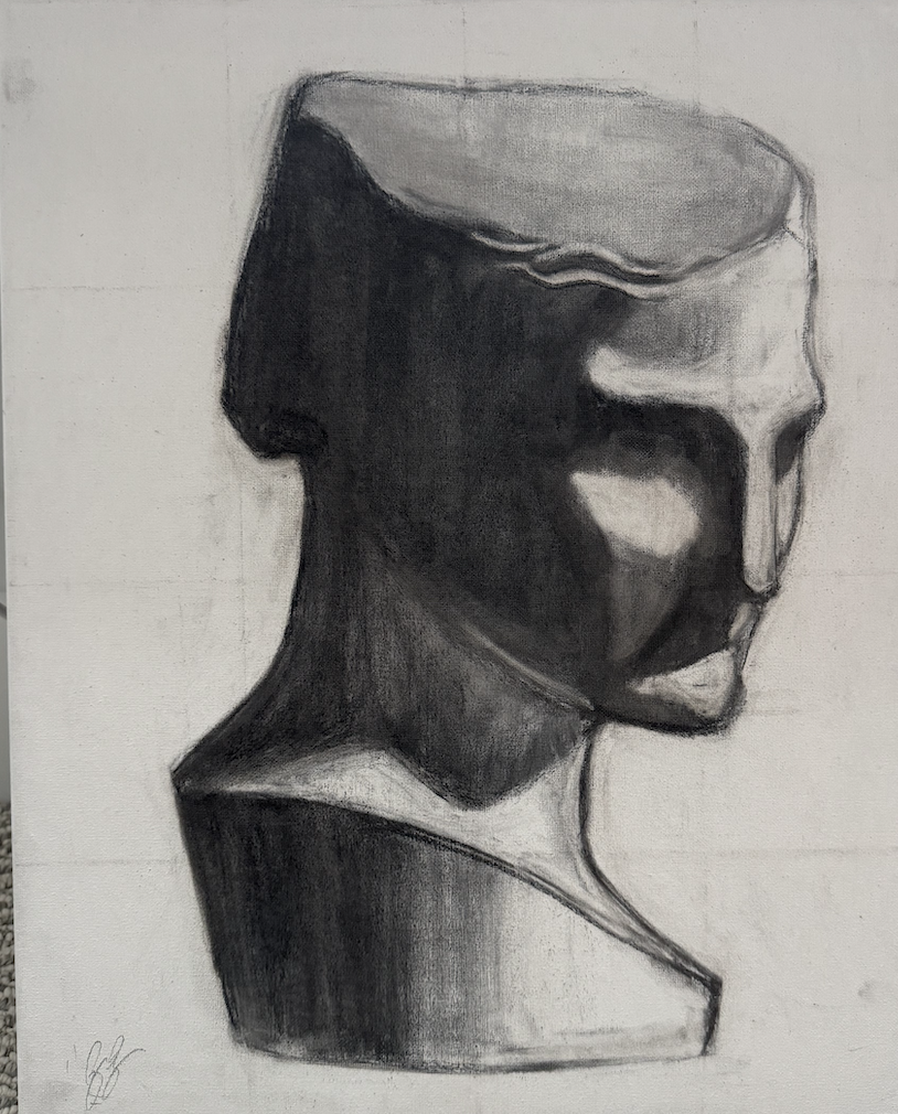 Psyche of Naples. Charcoal