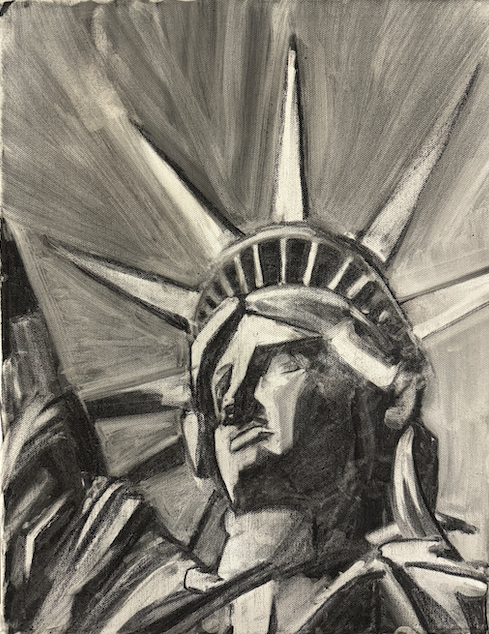 Statue of Liberty. Charcoal