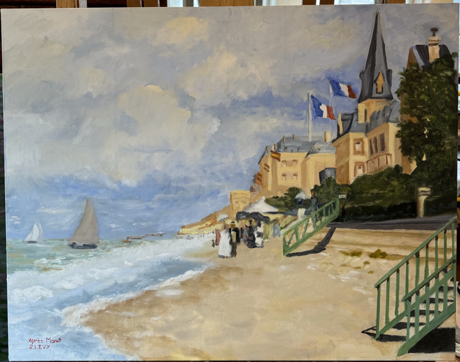 Copy of Monet's The Beach at Trouville. Summer 2023