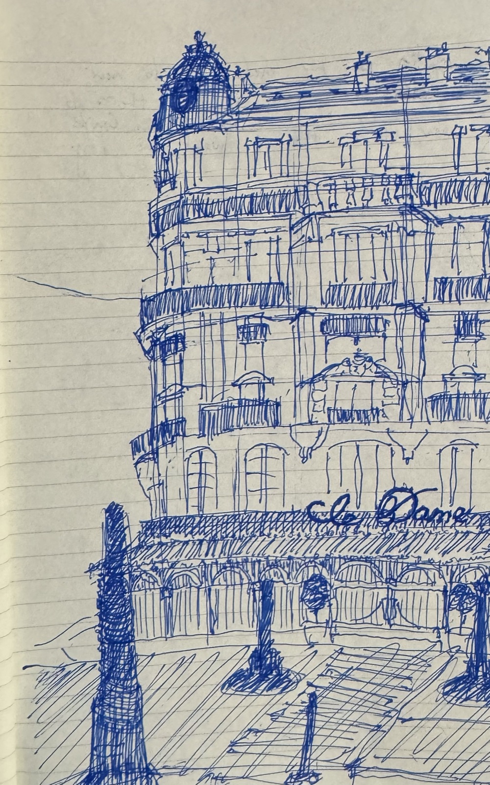 Le Dame, Paris. Blue pen