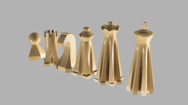 Directional chess set mockup