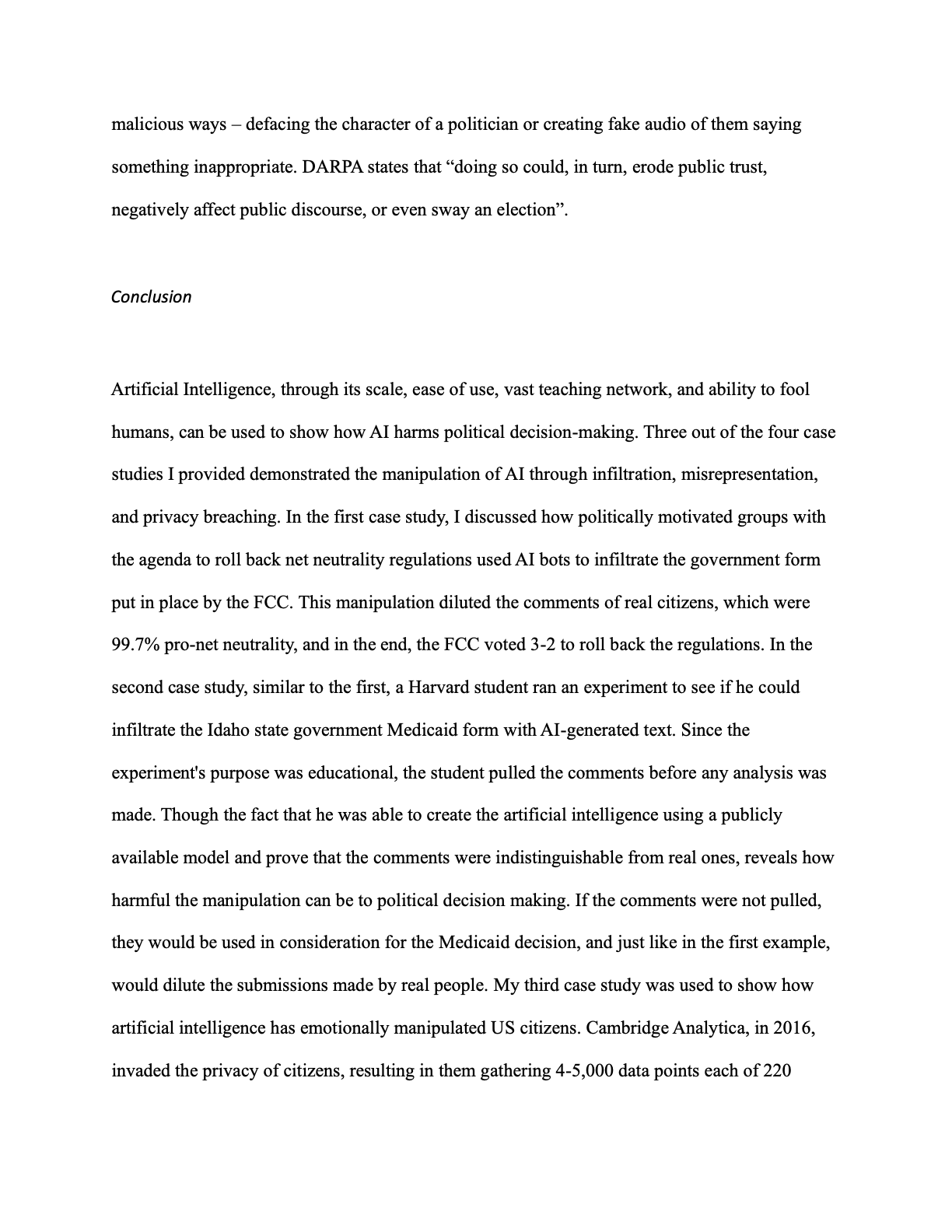 AI and Political Decision Making page 14
