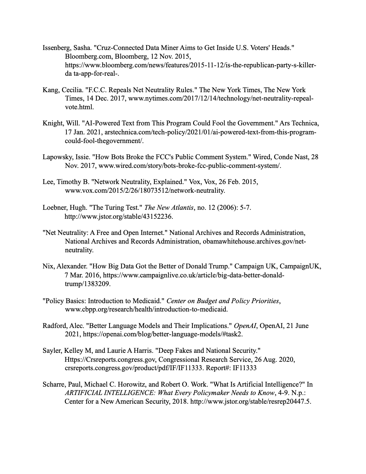 AI and Political Decision Making page 17