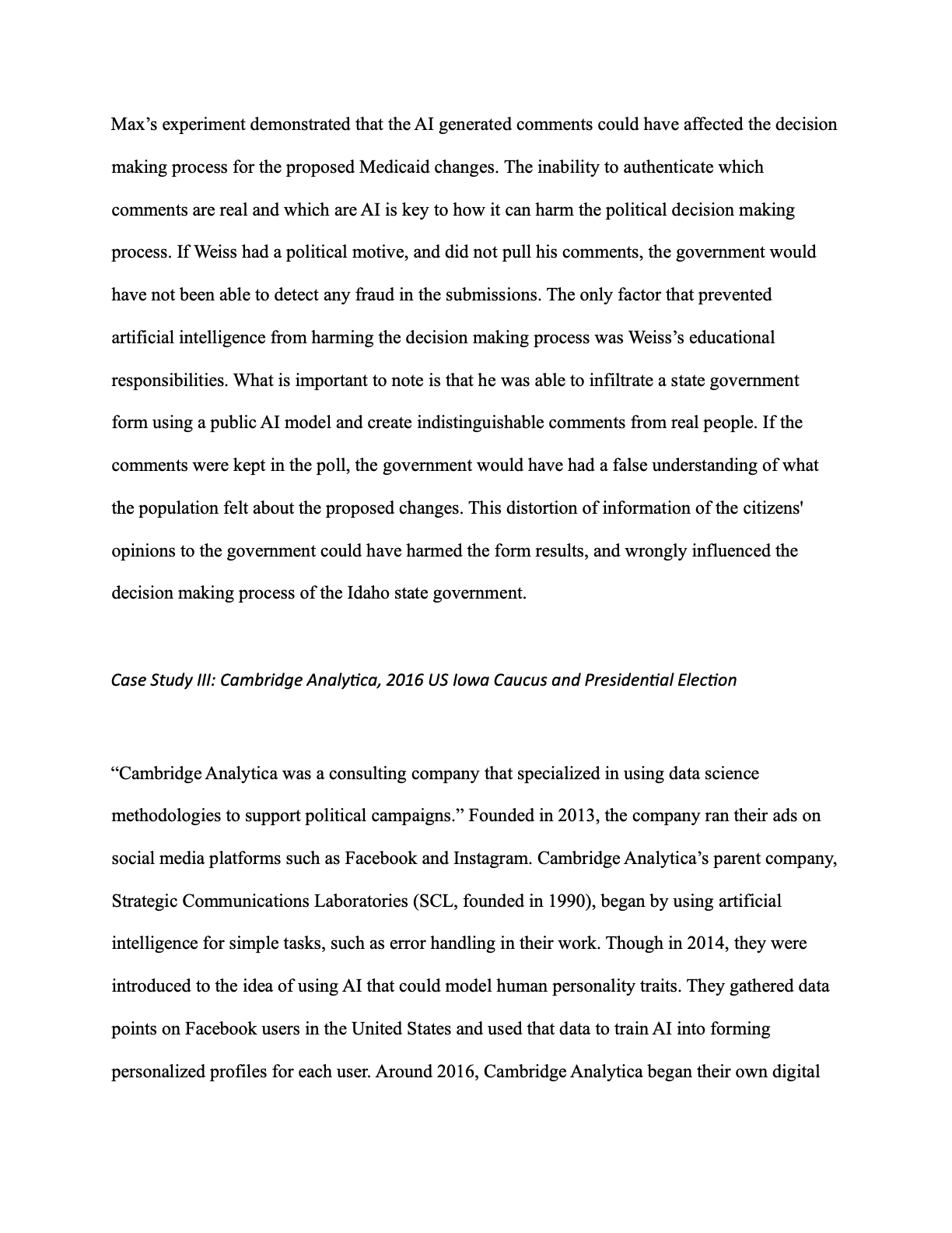 AI and Political Decision Making page 8