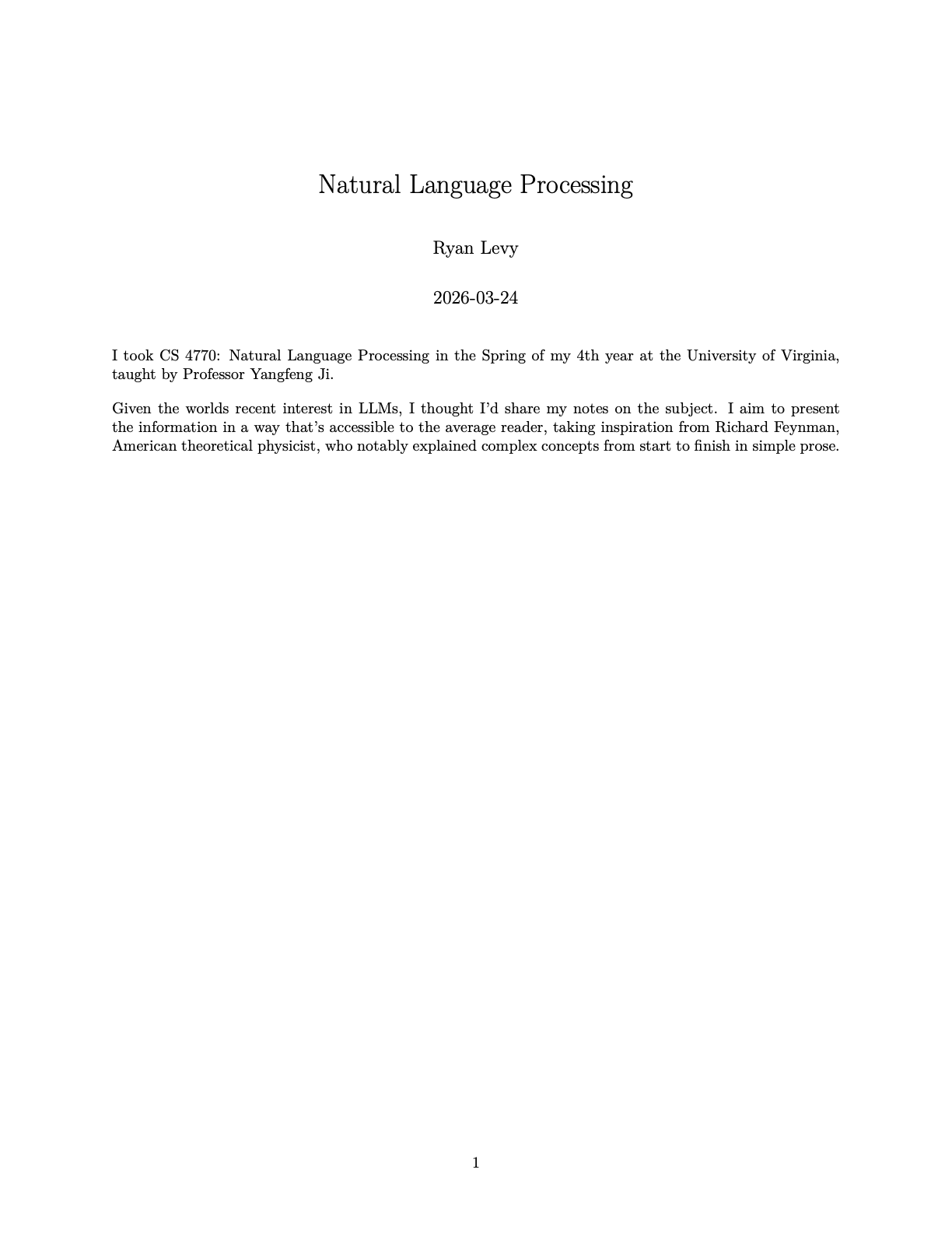Natural Language Processing page 1